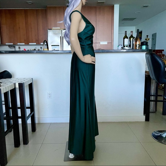 Morgan & Co Cut-out Back Satin Gown - Picture 7 of 15